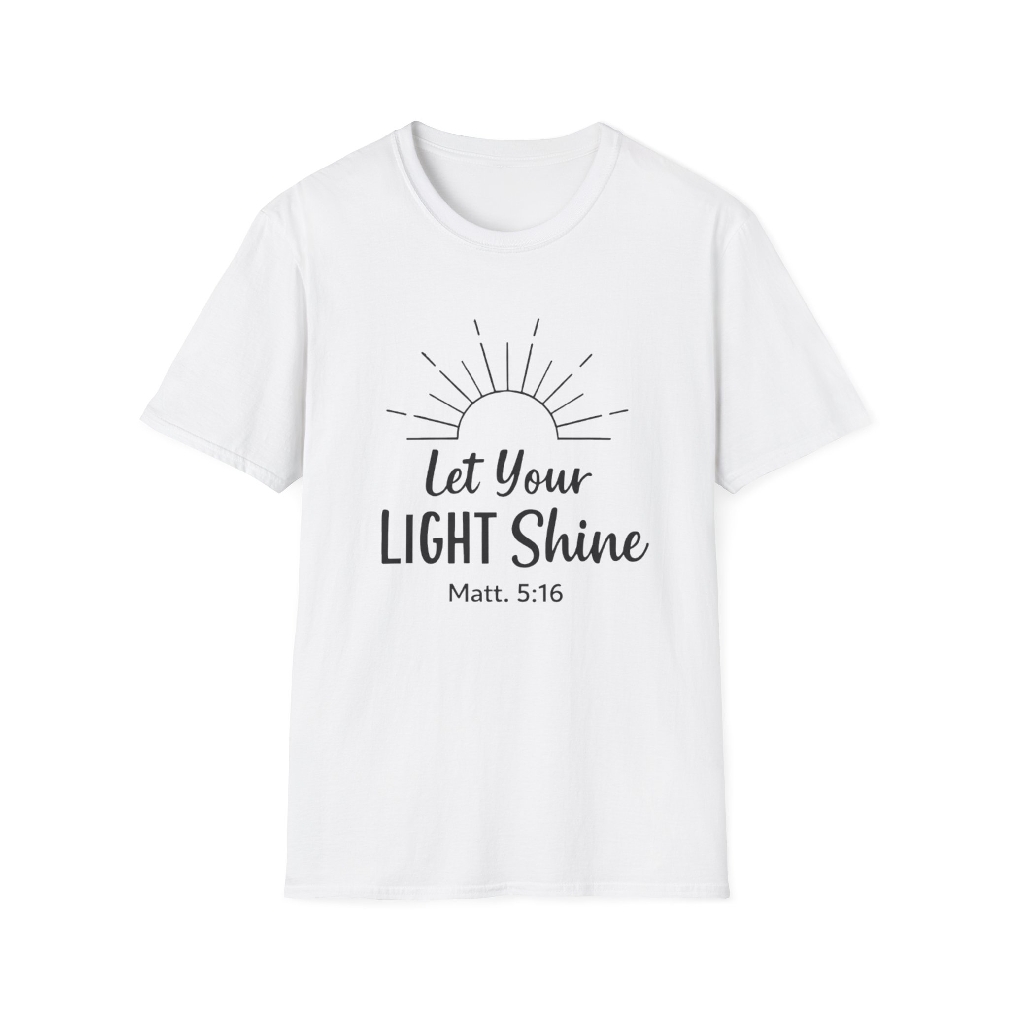 Let Your Light Shine T-Shirt — Christian Scripture Matthew 5:16 Inspirational Tee