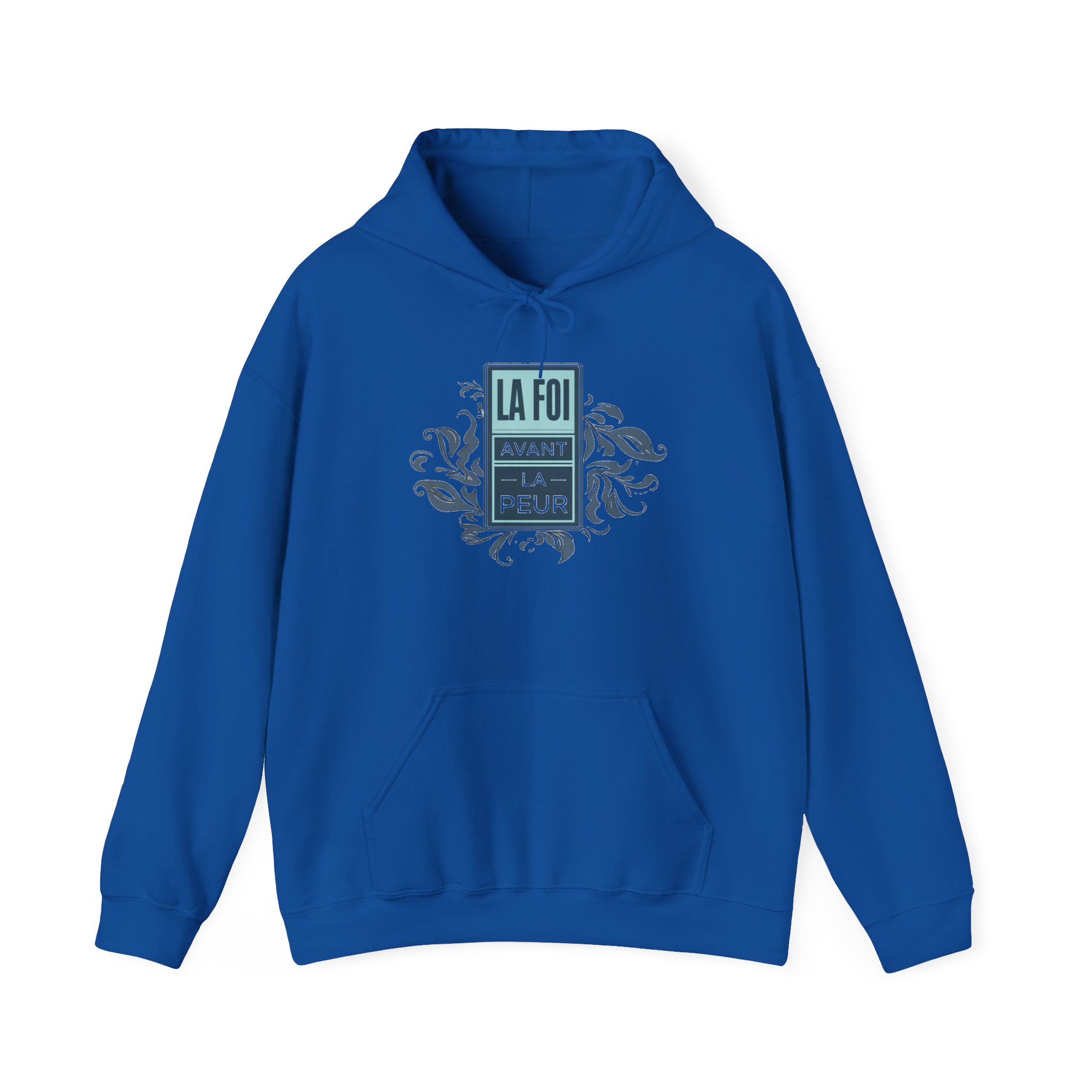 La Foi Avant La Peur hoodie | French faith slogan sweatshirt, ornamental design - Image 17