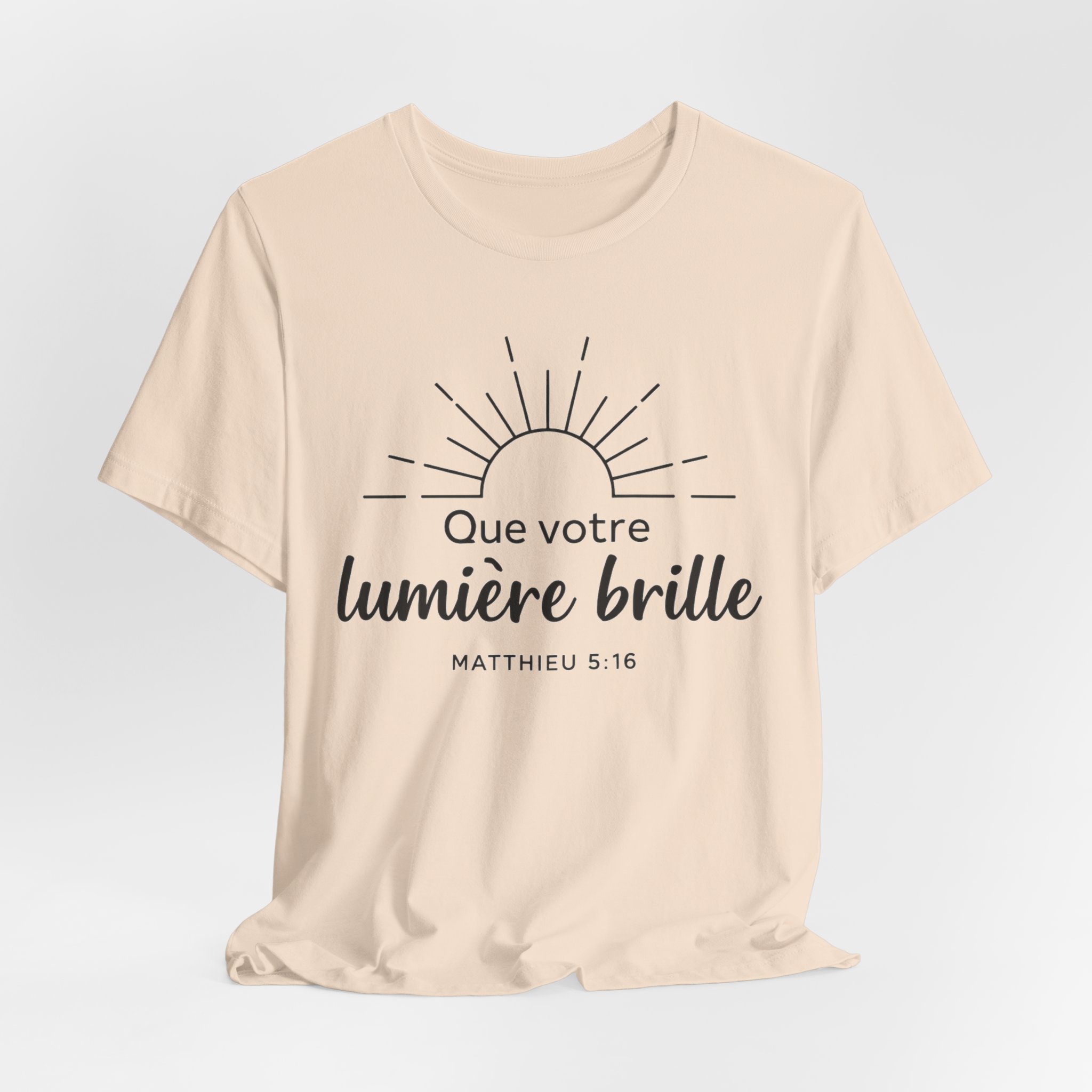 Que votre lumière brille T-Shirt | French Bible Verse Matthew 5:16 Sunrise Design - Image 8