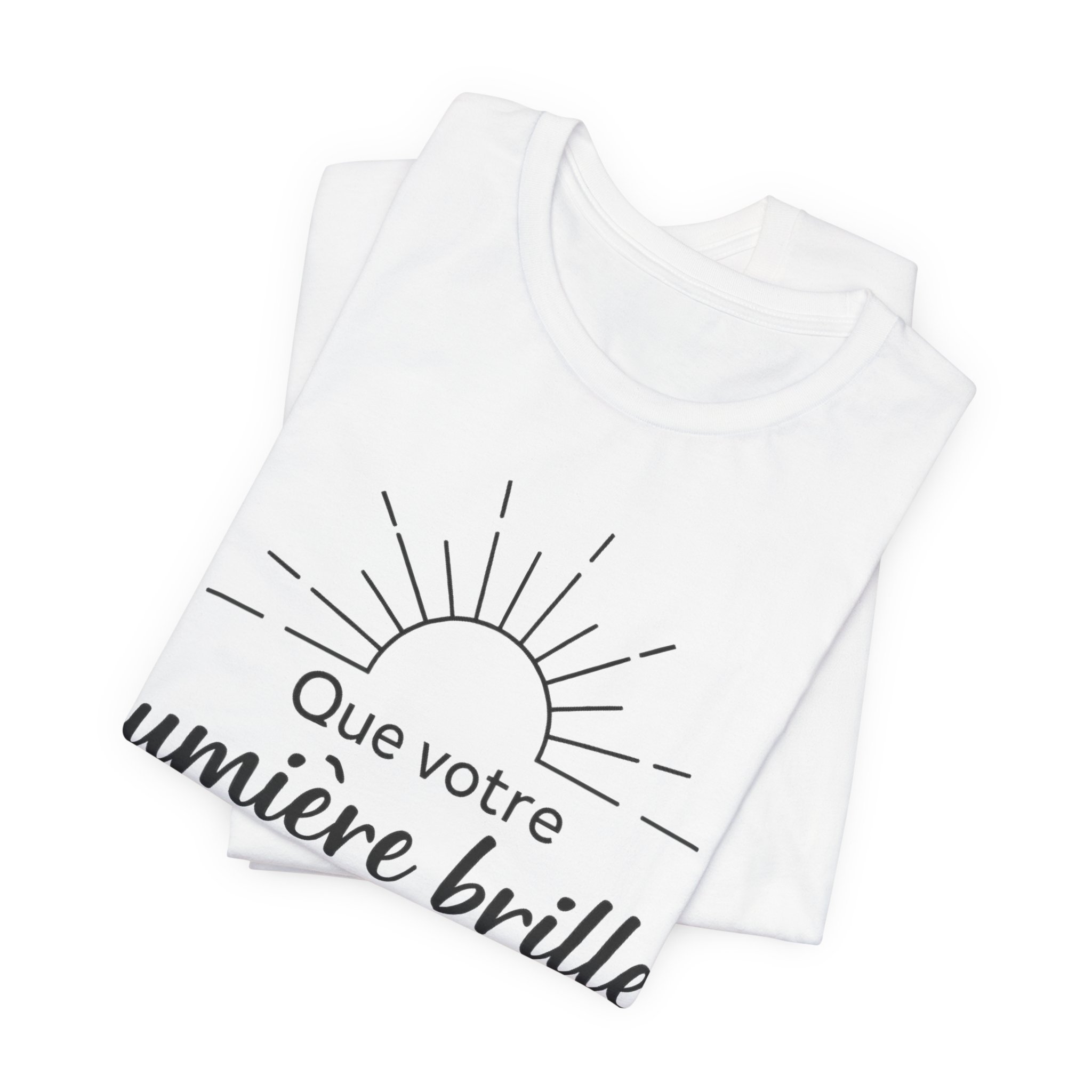 Que votre lumière brille T-Shirt | French Bible Verse Matthew 5:16 Sunrise Design - Image 3