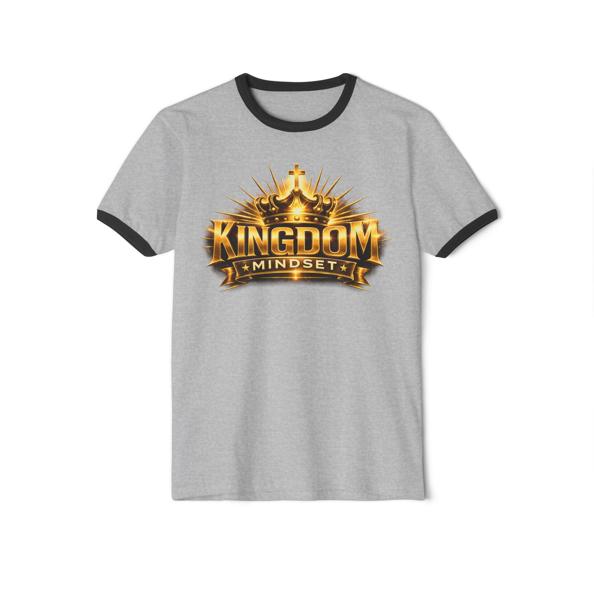 Kingdom Mindset Ringer T‑Shirt — Bold Crown Graphic Tee