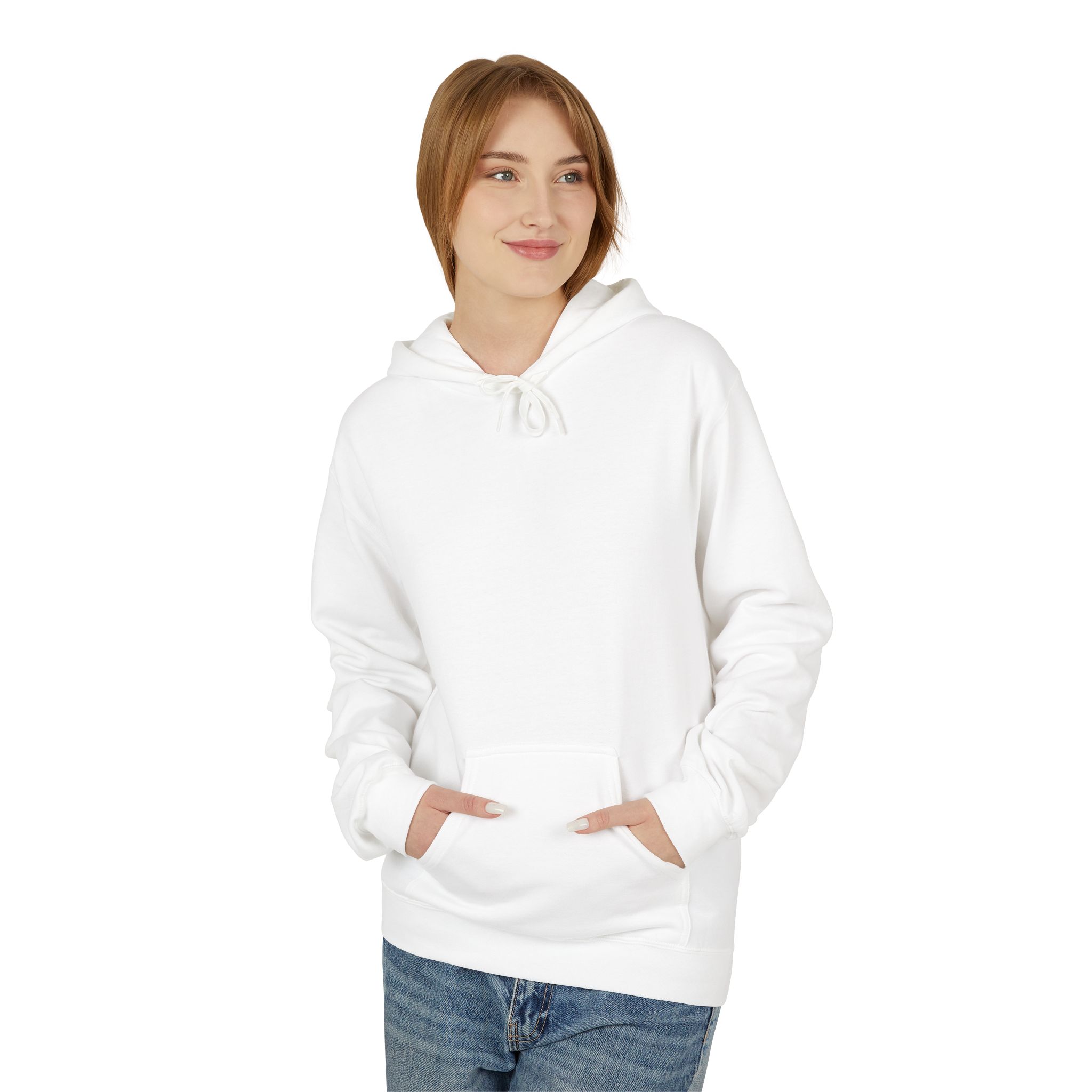 Classic White Hoodie — Midweight Fleece Pullover - Image 3